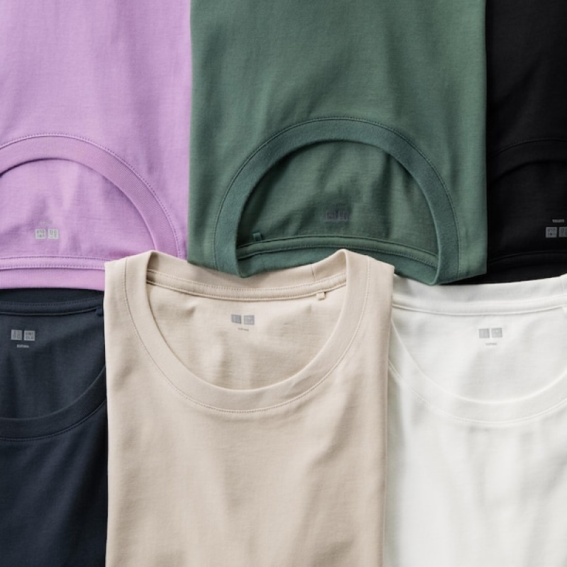 Uniqlo Supima® Cotton Crew Neck Short-Sleeve Muške Majice Zelene | 9086-GNSBC