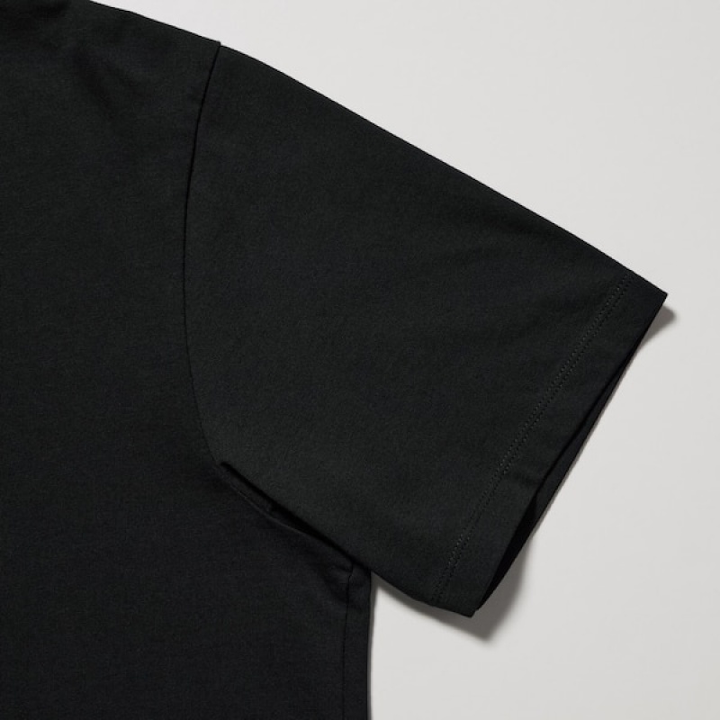 Uniqlo Supima® Cotton V-Neck Short-Sleeve Muške Majice Crne | 4809-KEFQL