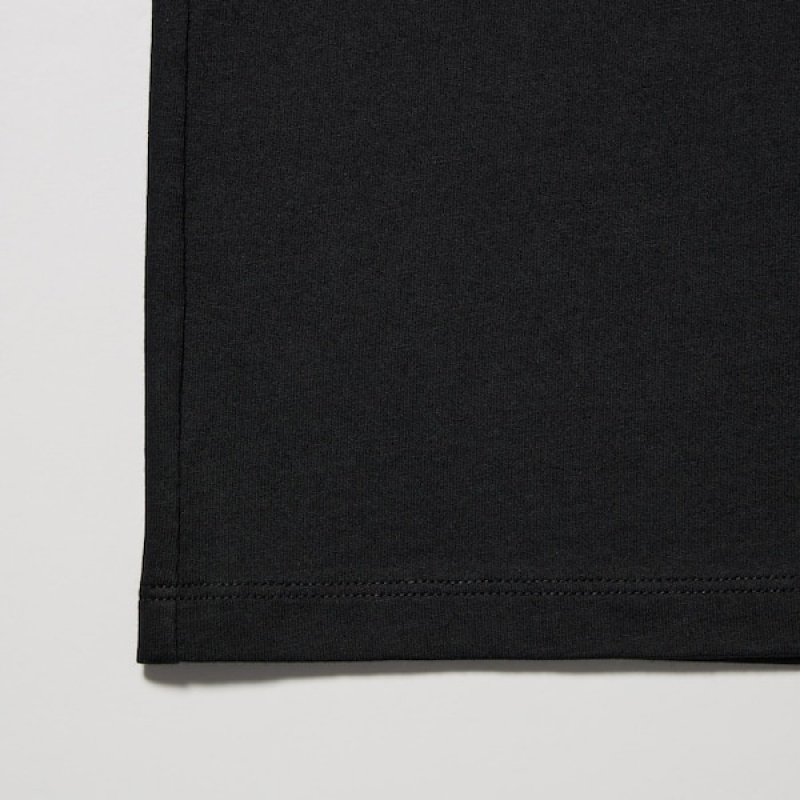 Uniqlo Supima® Cotton V-Neck Short-Sleeve Muške Majice Crne | 4809-KEFQL
