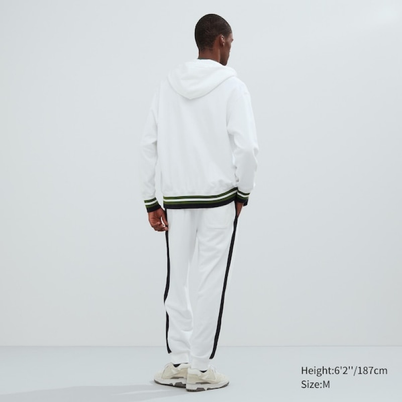 Uniqlo Sweat Full-Zip Long-Sleeve Muške Dukserice Bijele | 8376-CKHGQ