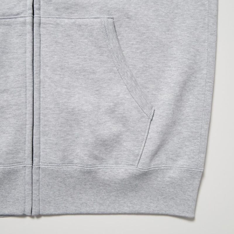 Uniqlo Sweat Full-Zip Muške Majica s Kapuljačom Crne | 8903-RWBQZ