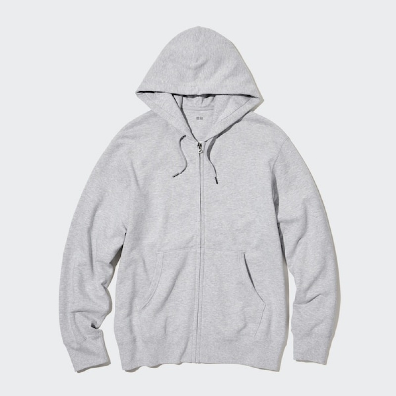 Uniqlo Sweat Full-Zip Muške Majica s Kapuljačom Crne | 8903-RWBQZ