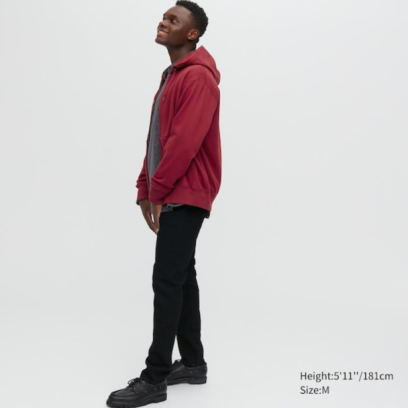 Uniqlo Sweat Full-Zip Muške Majica s Kapuljačom Crne | 9120-GRHAE