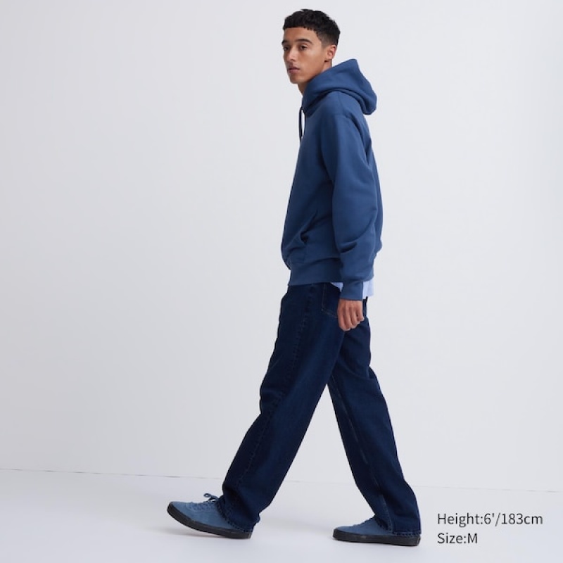 Uniqlo Sweat Pullover Long-Sleeve Muške Majica s Kapuljačom Plave | 5237-IPRJU