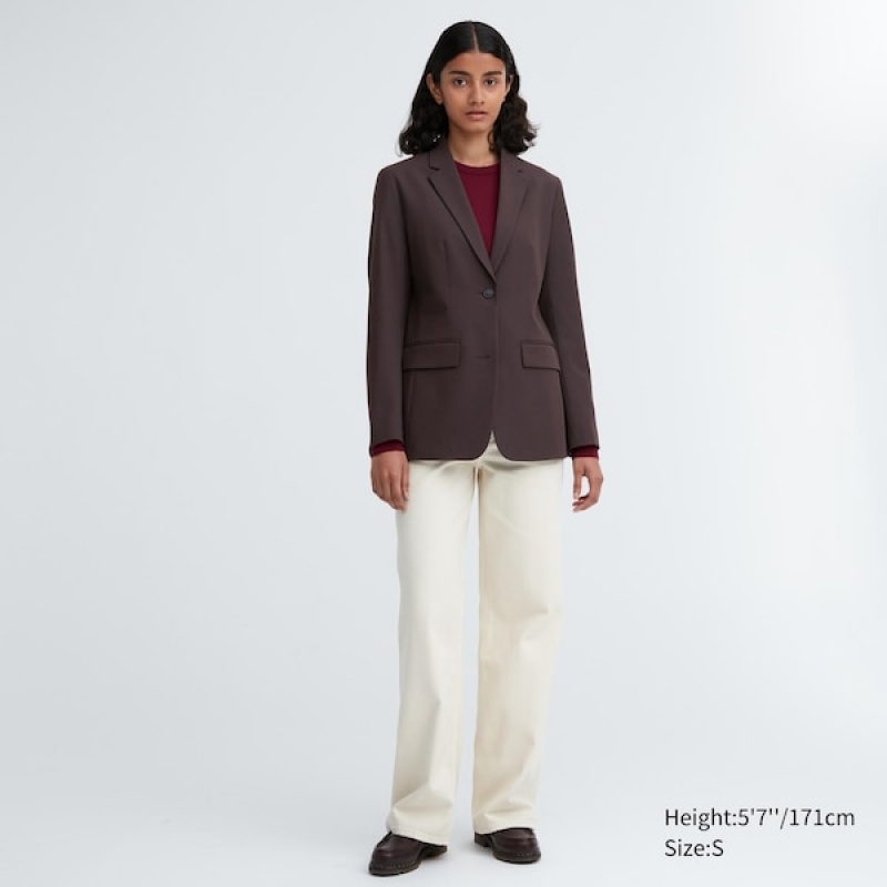 Uniqlo Tailored Ženske jackets Tamno Smeđe | 9732-RSTLU