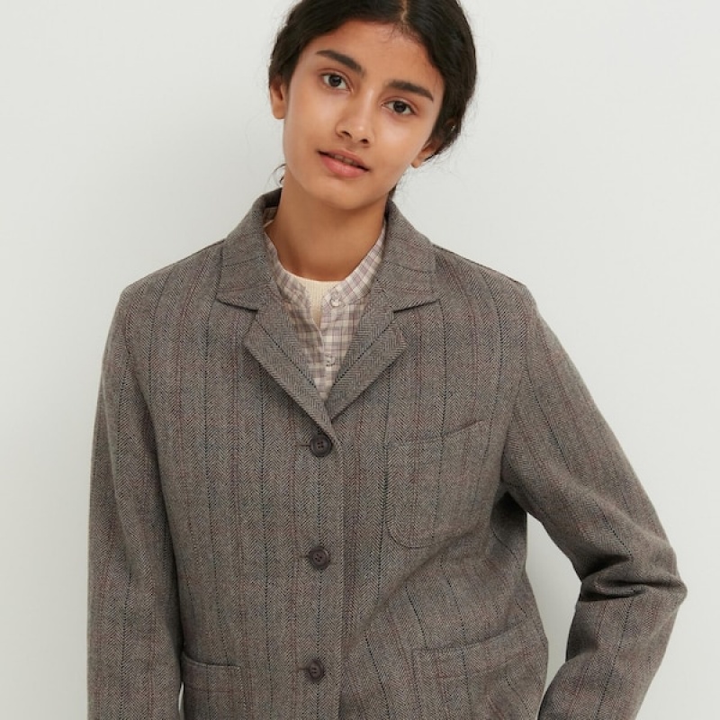 Uniqlo Tweed Checked Ženske Kombinezoni Sive | 4563-XOZFQ