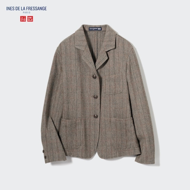 Uniqlo Tweed Checked Ženske Kombinezoni Sive | 4563-XOZFQ