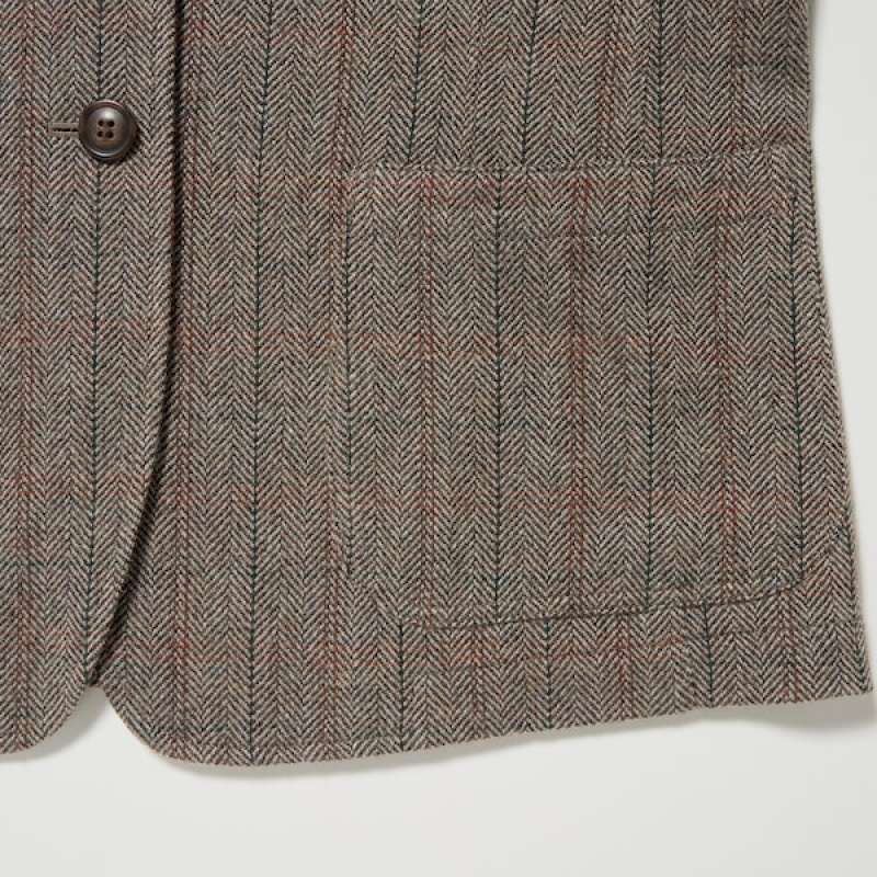 Uniqlo Tweed Checked Ženske Kombinezoni Sive | 4563-XOZFQ
