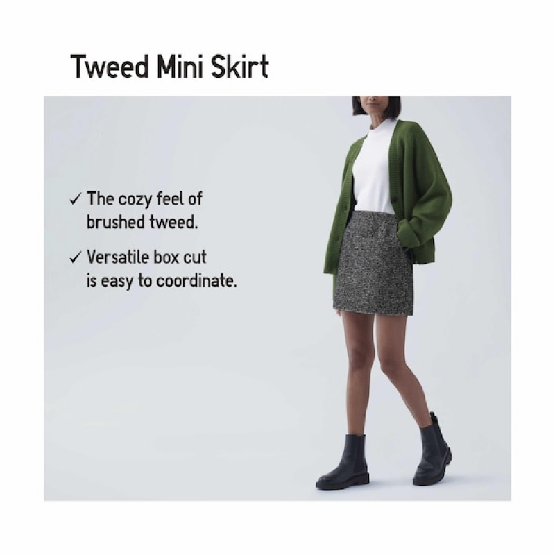 Uniqlo Tweed Mini Ženske Suknje Sive | 2945-OWJEF