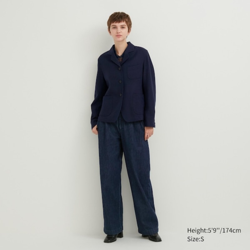 Uniqlo Tweed Ženske Kombinezoni Tamnoplave | 8419-LNBEJ