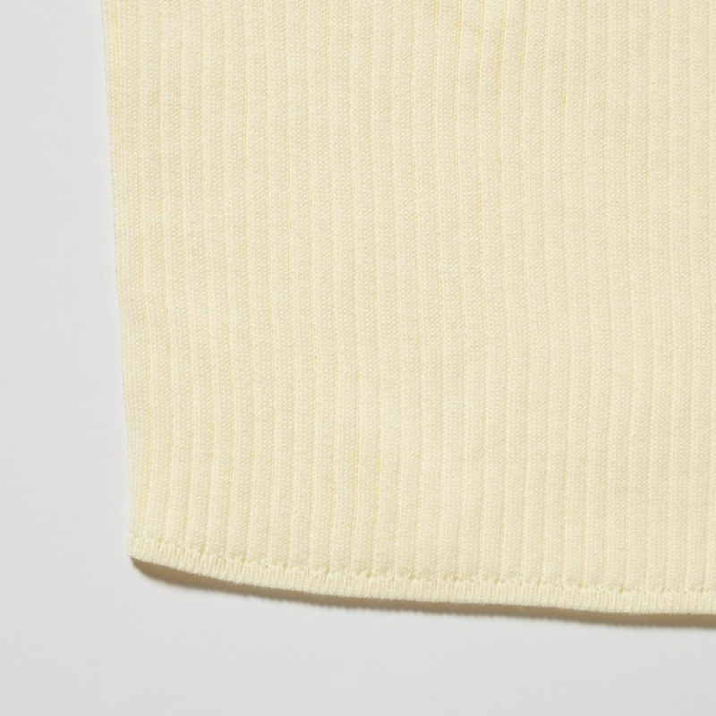 Uniqlo UV Protection Crew Neck Cropped Ženske Kardigan Žute | 8405-DXJPC