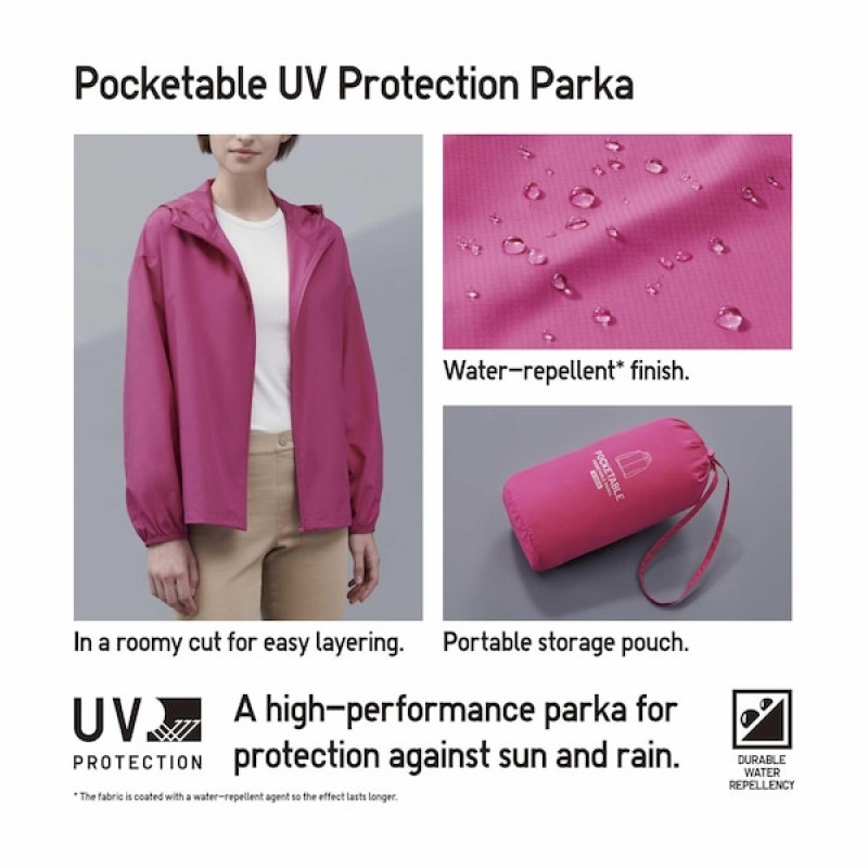 Uniqlo UV Protection Pocketable Ženske Parka Bijele | 6102-HGSWN