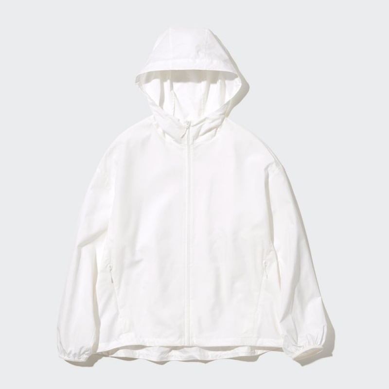 Uniqlo UV Protection Pocketable Ženske Parka Bijele | 6102-HGSWN