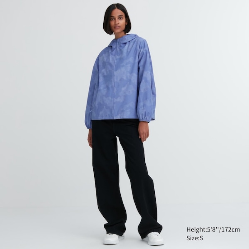 Uniqlo UV Protection Printed Pocketable Ženske Parka Plave | 1568-SUZQO