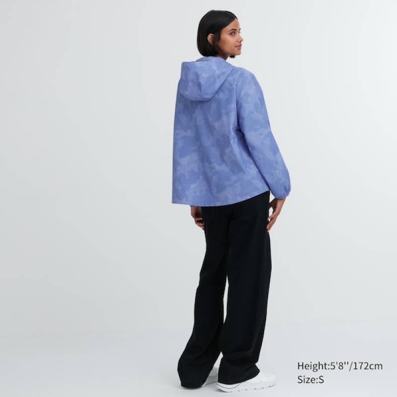Uniqlo UV Protection Printed Pocketable Ženske Parka Plave | 1568-SUZQO