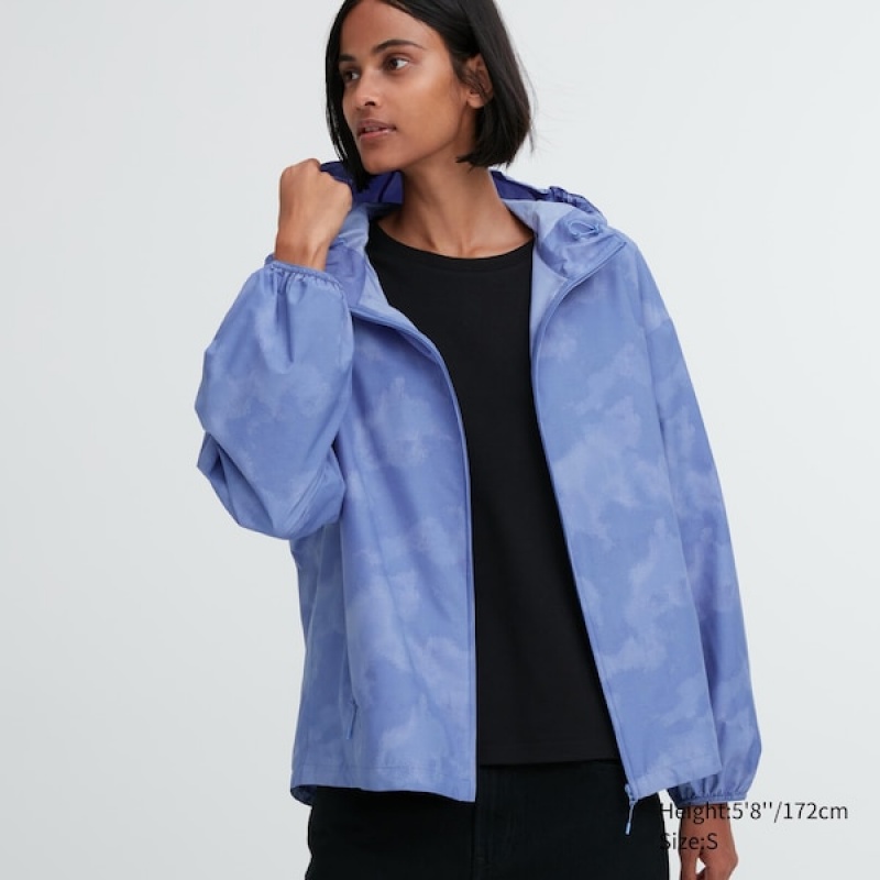 Uniqlo UV Protection Printed Pocketable Ženske Parka Plave | 1568-SUZQO