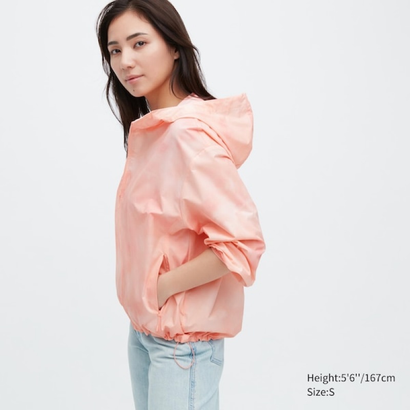 Uniqlo UV Protection Printed Pocketable Ženske Parka Roze | 3612-OJGUR