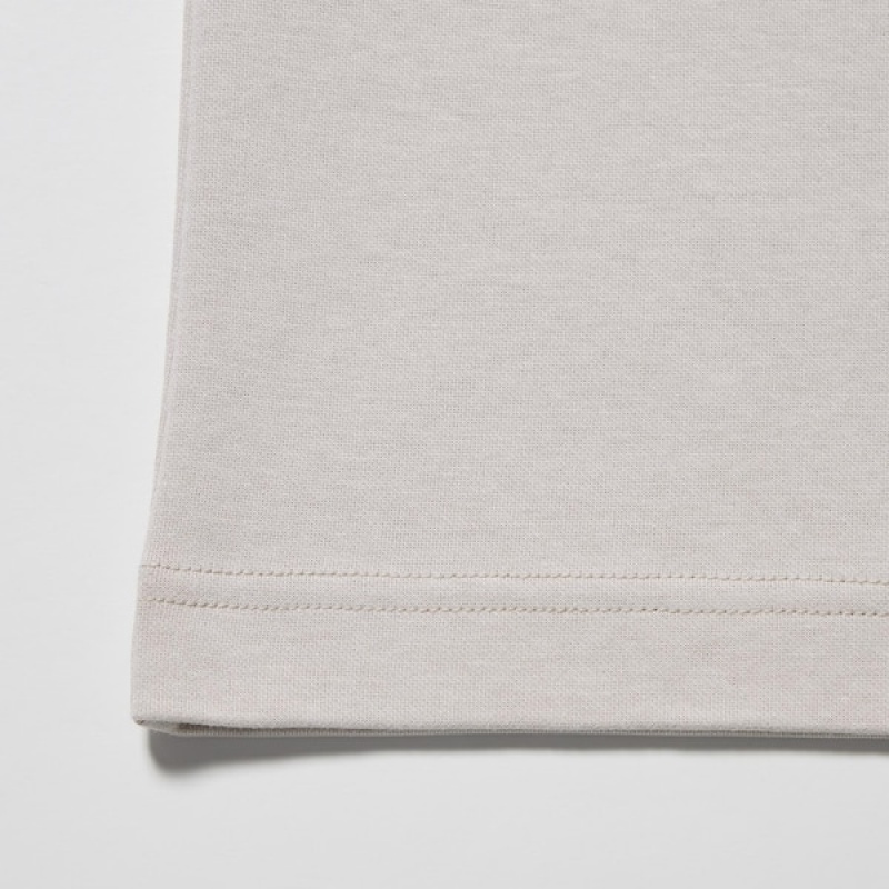Uniqlo U AIRism Cotton Oversized Crew Neck Half-Sleeve Ženske Majice Svijetlo Sive | 5307-HZPIO