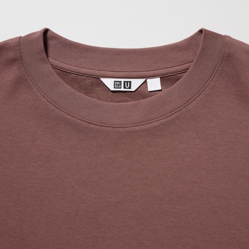 Uniqlo U AIRism Cotton Oversized Crew Neck Half-Sleeve Muške Majice Roze | 4901-DNHBR