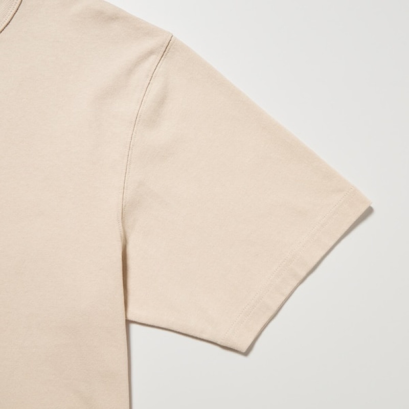Uniqlo U Crew Neck Short-Sleeve Muške Majice Žute | 2473-PCXHU