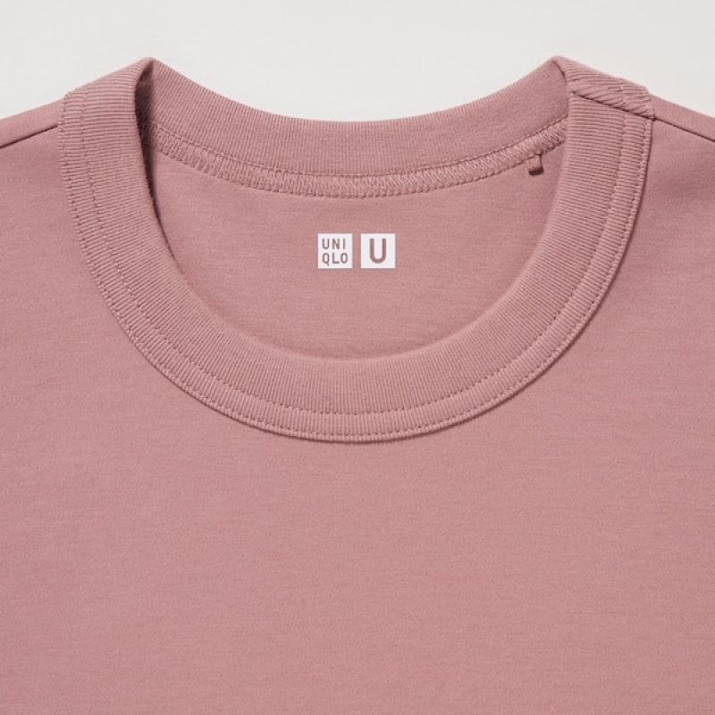 Uniqlo U Crew Neck Short-Sleeve Ženske Majice Roze | 8150-BMRHN