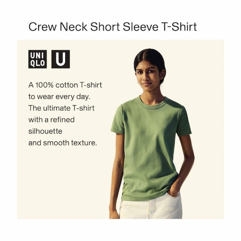 Uniqlo U Crew Neck Short-Sleeve Ženske Majice Roze | 8150-BMRHN