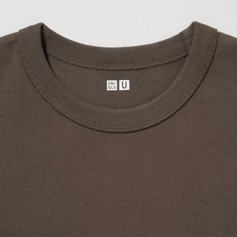 Uniqlo U Crew Neck Short-Sleeve Ženske Majice Tamno Sive | 4183-KRPUS