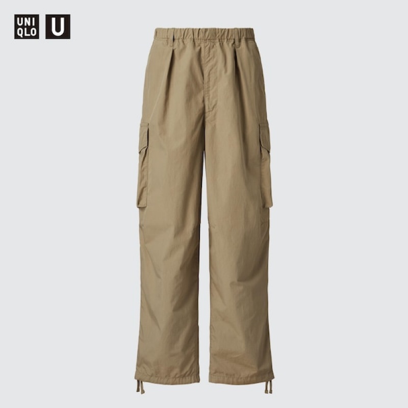 Uniqlo U Wide-Fit Parachute Cargo Muške Hlače Kaki Boja | 2714-EVBOR