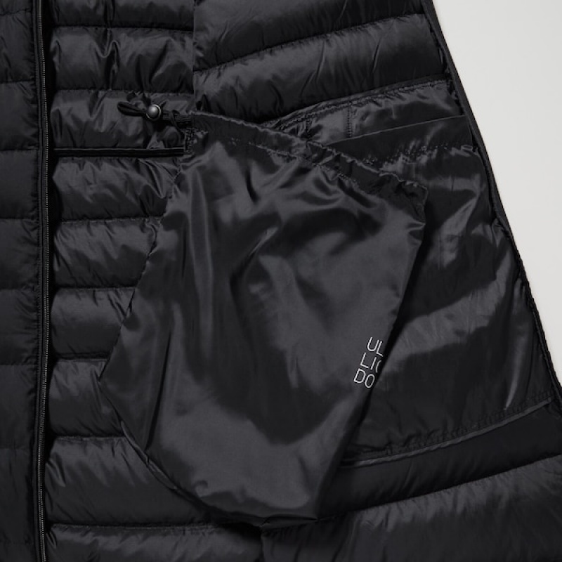 Uniqlo Ultra Light Down Long Ženske Kaputi Crne | 1907-TIQRX