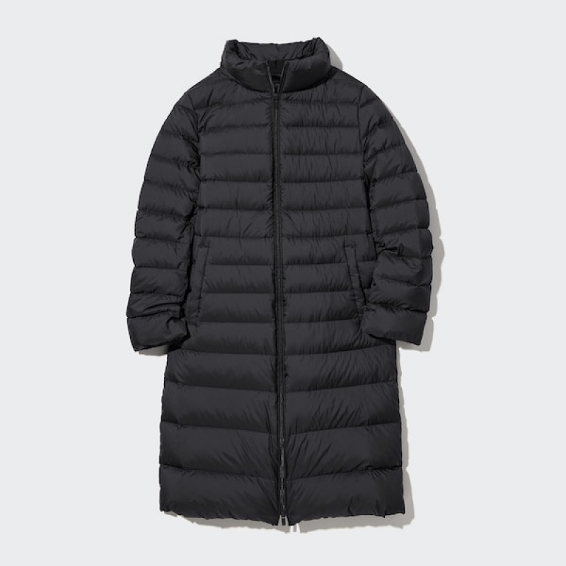 Uniqlo Ultra Light Down Long Ženske Kaputi Crne | 1907-TIQRX