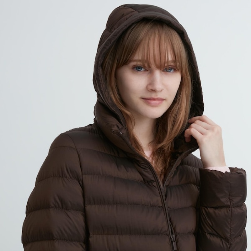 Uniqlo Ultra Light Down Long Ženske Kaputi Tamno Smeđe | 0694-ACVPR