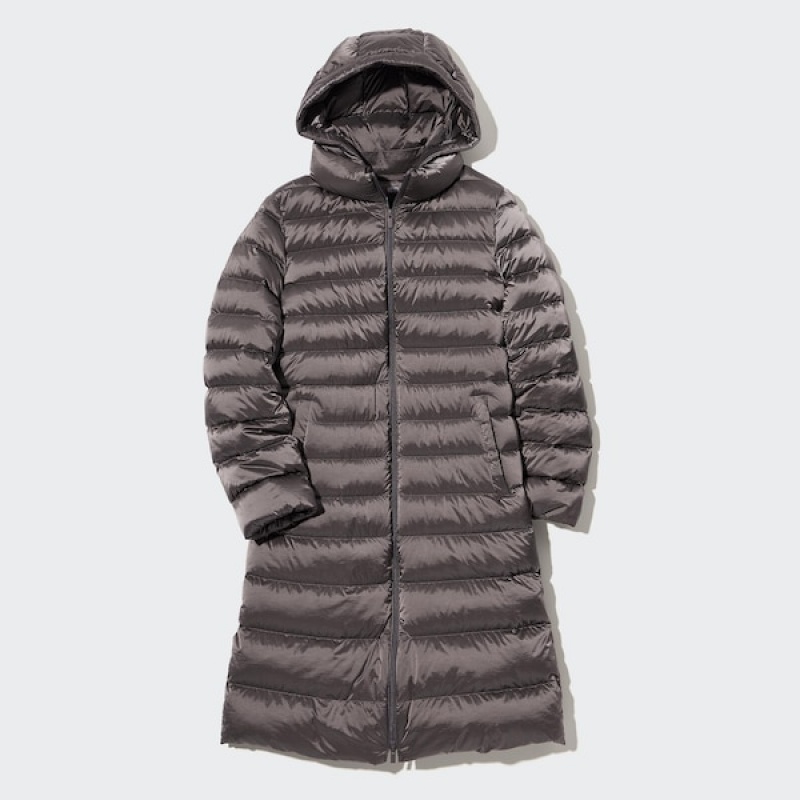Uniqlo Ultra Light Down Long Ženske Kaputi Smeđe | 8340-YRUPJ