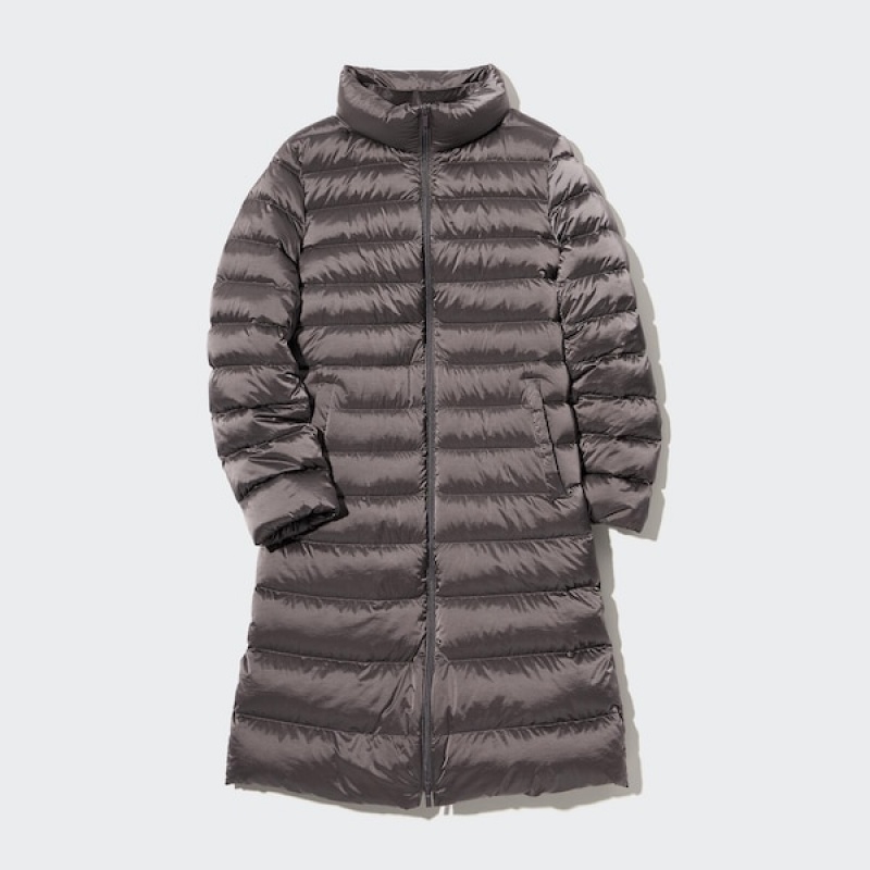 Uniqlo Ultra Light Down Long Ženske Kaputi Smeđe | 8340-YRUPJ