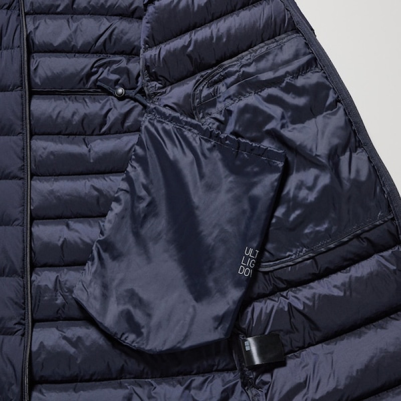 Uniqlo Ultra Light Down Long Ženske Kaputi Tamnoplave | 6291-WJQOV