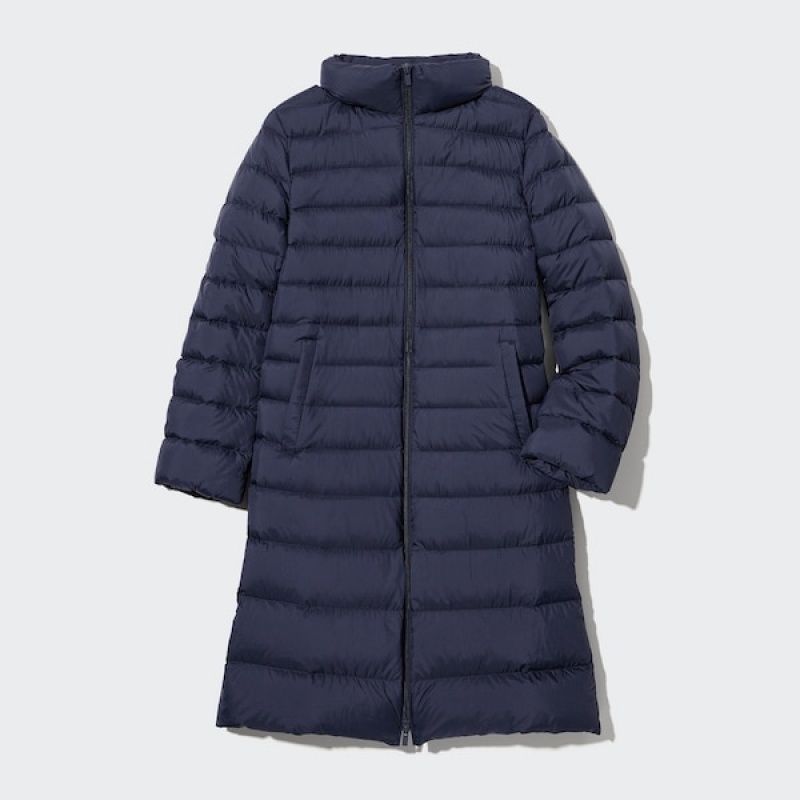 Uniqlo Ultra Light Down Long Ženske Kaputi Tamnoplave | 6291-WJQOV
