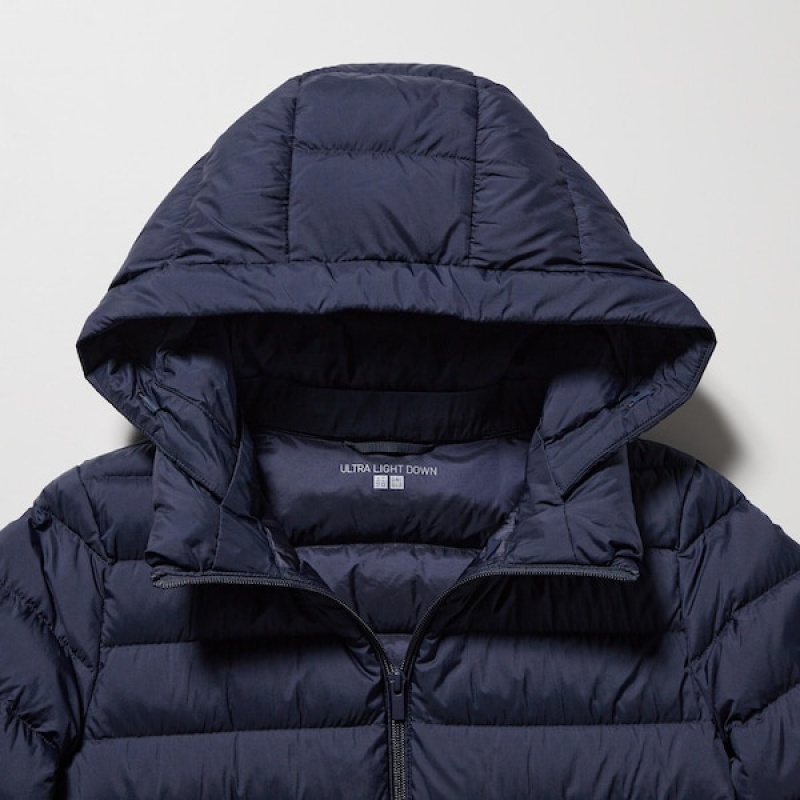 Uniqlo Ultra Light Down Long Ženske Kaputi Tamnoplave | 6291-WJQOV