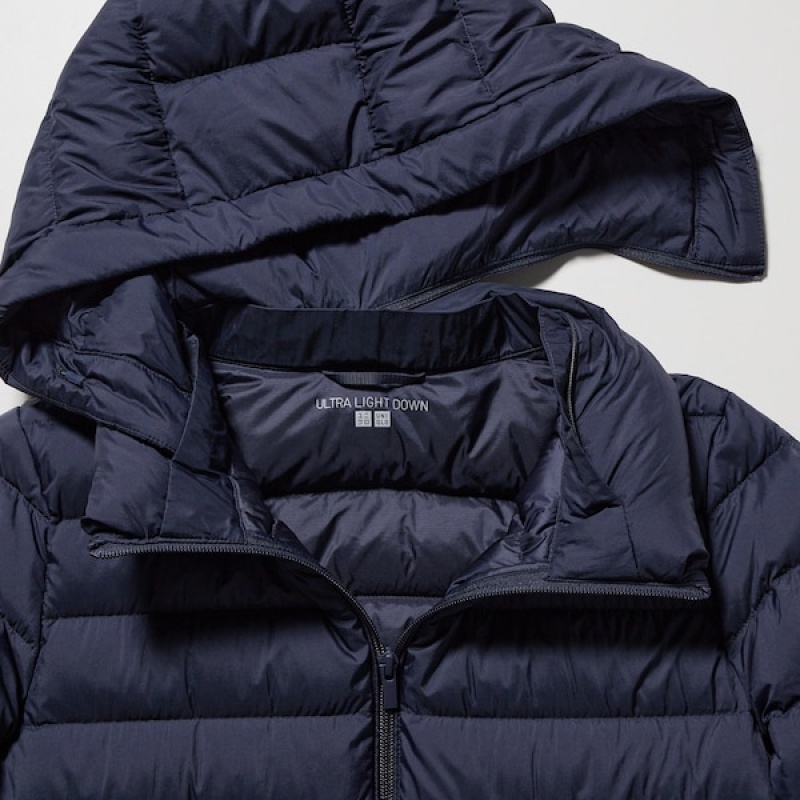 Uniqlo Ultra Light Down Long Ženske Kaputi Tamnoplave | 6291-WJQOV