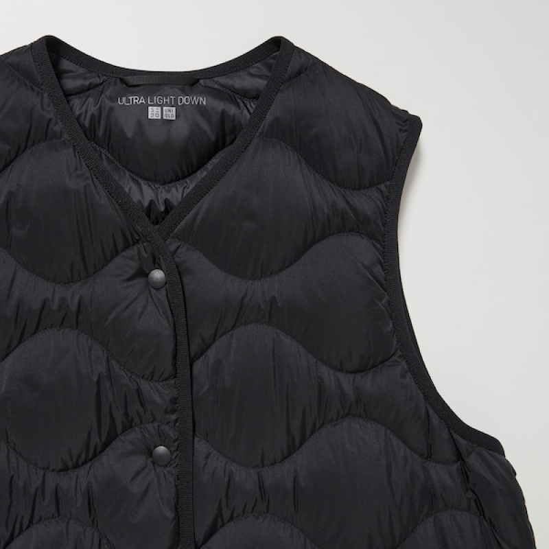 Uniqlo Ultra Light Down Long Ženske Prsluk Crne | 1067-PSKNA