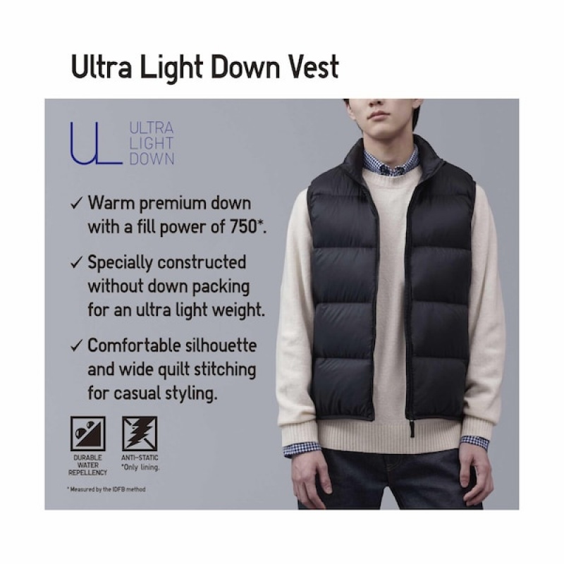 Uniqlo Ultra Light Down Muške Prsluk Tamnoplave | VESJNF-671