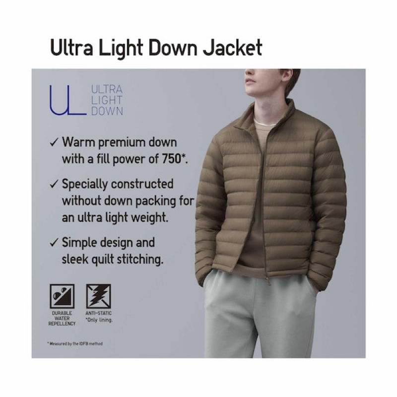 Uniqlo Ultra Light Down Muške jackets Smeđe | HJDLQF-983