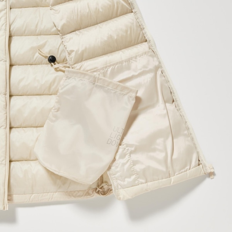 Uniqlo Ultra Light Down Ženske Prsluk Bijele | 7092-UGPVQ