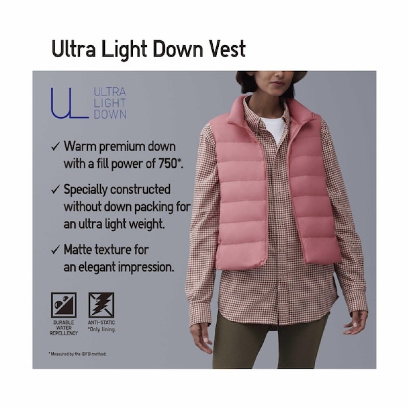 Uniqlo Ultra Light Down Ženske Prsluk Bijele | 7092-UGPVQ