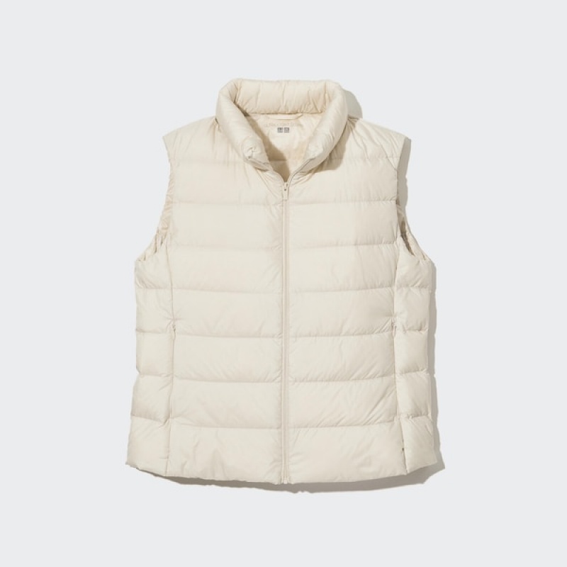Uniqlo Ultra Light Down Ženske Prsluk Bijele | 7092-UGPVQ