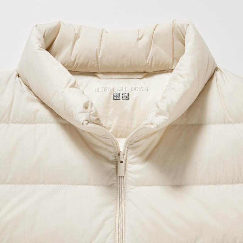 Uniqlo Ultra Light Down Ženske Prsluk Bijele | 7092-UGPVQ
