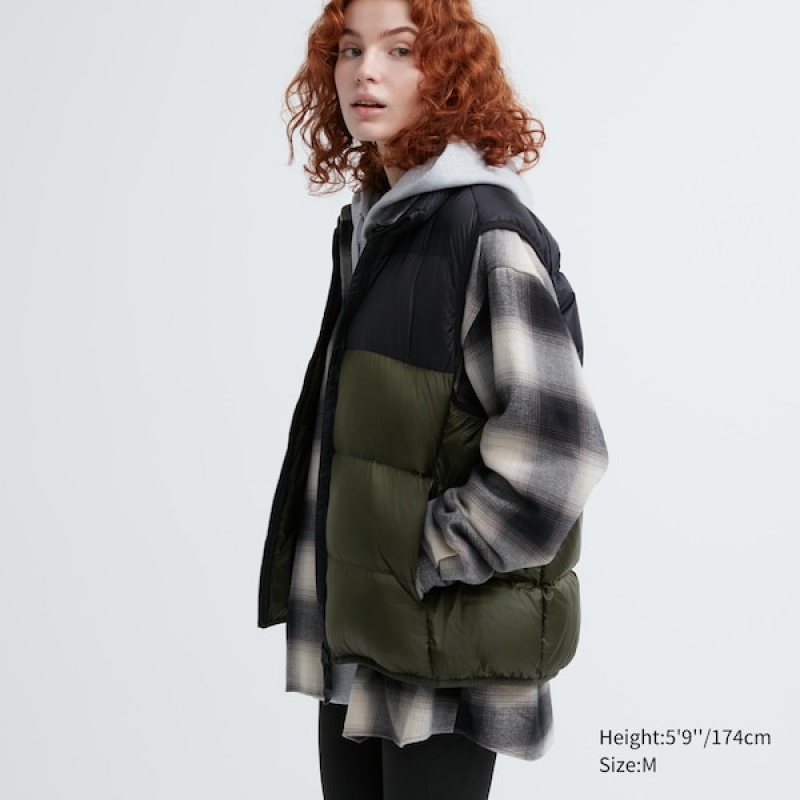 Uniqlo Ultra Light Down Ženske Prsluk Maslinasto Zelene | 7145-WICOM