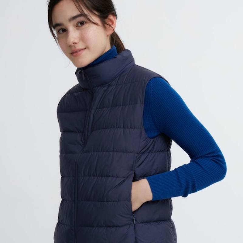 Uniqlo Ultra Light Down Ženske Prsluk Tamnoplave | 8761-THAGV