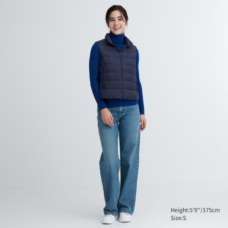 Uniqlo Ultra Light Down Ženske Prsluk Tamnoplave | 8761-THAGV