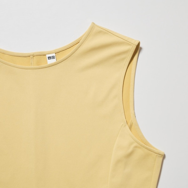 Uniqlo Ultra Stretch AIRism Sleeveless Ženske Haljina Žute | 3704-JXHZT