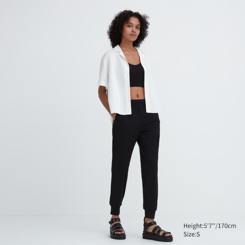 Uniqlo Ultra Stretch AIRism Ženske Jogger Hlače Crne | 8635-BDRFL