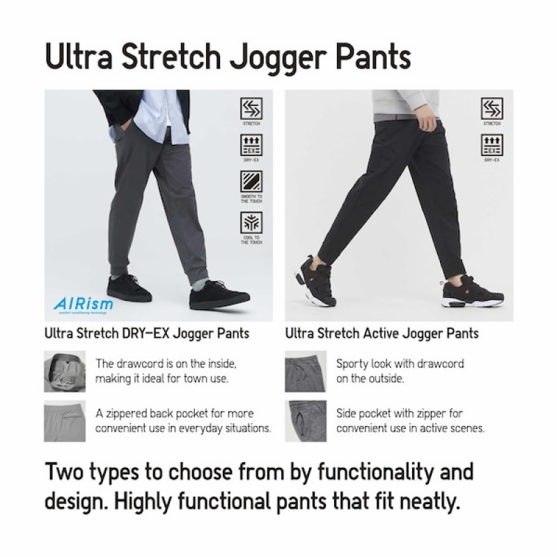 Uniqlo Ultra Stretch DRY-EX Muške Jogger Hlače Sive | 7541-BFJUN